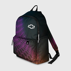 Рюкзак Chevrolet neon hexagon, цвет: 3D-принт