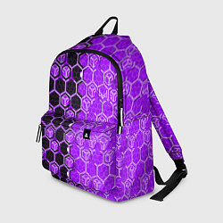 Рюкзак Техно-киберпанк шестиугольники фиолетовый и чёрный
