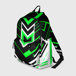 Рюкзак Полосы и зелёно-белый шестиугольник, цвет: 3D-принт