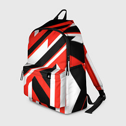 Рюкзак Чёрно-красные полосы на белом фоне, цвет: 3D-принт