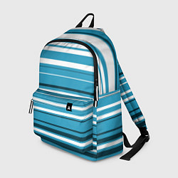 Рюкзак Бело-голубой в полоску, цвет: 3D-принт