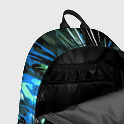 Рюкзак Бело-синяя абстракция на чёрном фоне, цвет: 3D-принт — фото 2