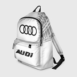 Рюкзак Audi speed на светлом фоне со следами шин по-центр, цвет: 3D-принт