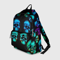 Рюкзак Neon skulls - ai art pattern, цвет: 3D-принт