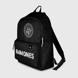 Рюкзак Ramones glitch на темном фоне по-центру, цвет: 3D-принт