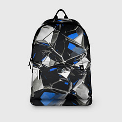 Рюкзак Сине-белый паттерн на чёрном фоне, цвет: 3D-принт — фото 2