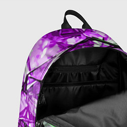 Рюкзак Чёрно-зелёная абстракция на фиолетовом фоне, цвет: 3D-принт — фото 2