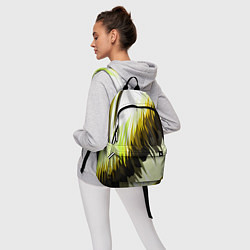 Рюкзак Чёрно-жёлтые острые полосы на белом фоне, цвет: 3D-принт — фото 2