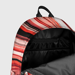 Рюкзак Волнистые вертикальные чёрно-красные полосы, цвет: 3D-принт — фото 2