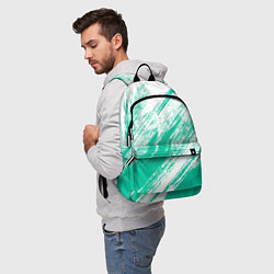 Рюкзак The color is turquoise and white, цвет: 3D-принт — фото 2