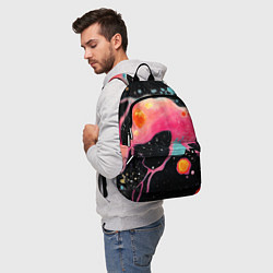 Рюкзак Розовая текстура в черном, цвет: 3D-принт — фото 2