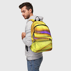 Рюкзак Золотые волны с фиолетовым свечением, цвет: 3D-принт — фото 2