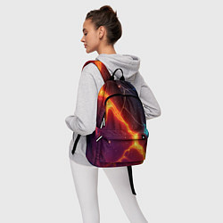 Рюкзак Сине-оранжевые молнии текстура, цвет: 3D-принт — фото 2