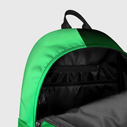 Рюкзак Чёрно-зелёный градиент пополам, цвет: 3D-принт — фото 2