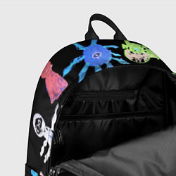 Рюкзак Яркие монстры на черном фоне, цвет: 3D-принт — фото 2
