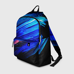 Рюкзак Синии кисти краски на черном, цвет: 3D-принт