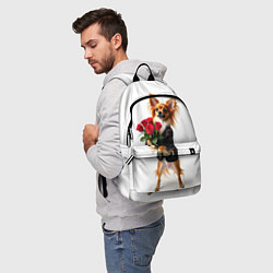 Рюкзак Чихуахуа с розами - крупная, цвет: 3D-принт — фото 2