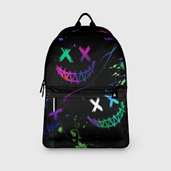Рюкзак Неновые краски - лица крипи смайл, цвет: 3D-принт — фото 2