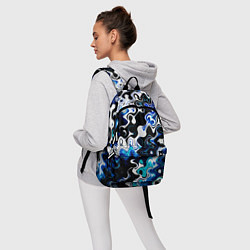 Рюкзак Абстракция разлитые краски чёрно-сине-белый, цвет: 3D-принт — фото 2