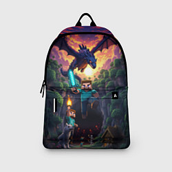 Рюкзак Дракон края и Стив - Майнкрафт арт, цвет: 3D-принт — фото 2