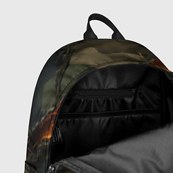 Рюкзак Порванная камуфляжная ткань с огнем, цвет: 3D-принт — фото 2