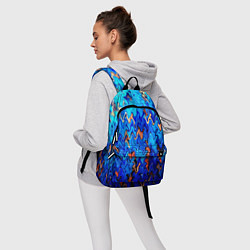 Рюкзак Сине-голубой стекающая абстракция, цвет: 3D-принт — фото 2