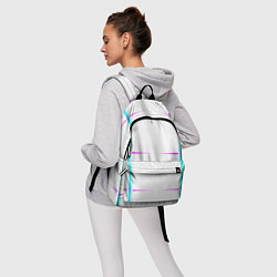 Рюкзак Color white blue pink stripes, цвет: 3D-принт — фото 2