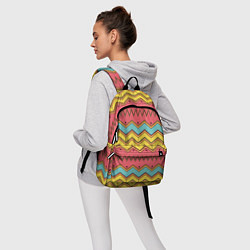 Рюкзак Цветные зигзаги, цвет: 3D-принт — фото 2