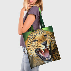Сумка-шопер Свирепый леопард, цвет: 3D-принт — фото 2