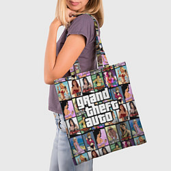 Сумка-шопер GTA - все девушки персонажи, цвет: 3D-принт — фото 2