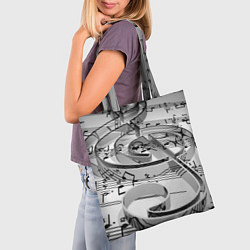 Сумка-шопер Скрипичный ключ, цвет: 3D-принт — фото 2