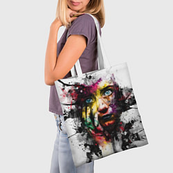 Сумка-шопер Поп-арт, портрет девушки, цвет: 3D-принт — фото 2