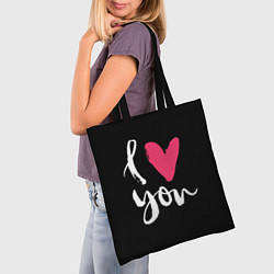 Сумка-шопер Valentines Day, I Iove you, цвет: 3D-принт — фото 2