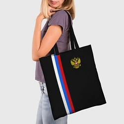 Сумка-шопер Россия: Линия триколор, цвет: 3D-принт — фото 2