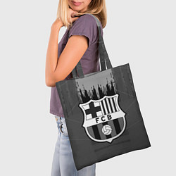 Сумка-шопер FC Barcelona: Grey Abstract, цвет: 3D-принт — фото 2