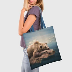 Сумка-шопер Грустный медведь, цвет: 3D-принт — фото 2