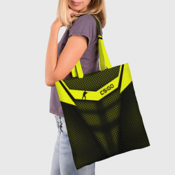 Сумка-шопер CS:GO Yellow Carbon, цвет: 3D-принт — фото 2