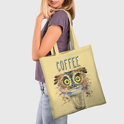 Сумка-шопер Owls like coffee, цвет: 3D-принт — фото 2