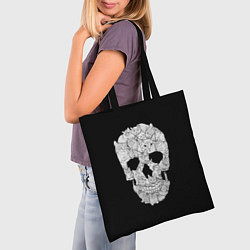 Сумка-шопер Sketchy Cat Skull, цвет: 3D-принт — фото 2