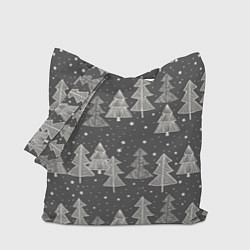 Сумка-шопер Grey Christmas Trees, цвет: 3D-принт