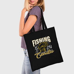 Сумка-шопер Fishing is my Cardio, цвет: 3D-принт — фото 2