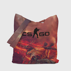 Сумка-шопер CS GO logo abstract style, цвет: 3D-принт