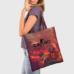 Сумка-шопер CS GO logo abstract style, цвет: 3D-принт — фото 2