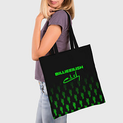 Сумка-шопер Billie Eilish: Green & Black Autograph, цвет: 3D-принт — фото 2