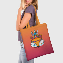 Сумка-шопер Лиса Индеец, цвет: 3D-принт — фото 2