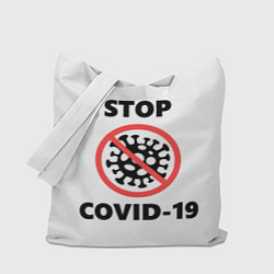 Сумка-шопер STOP COVID-19, цвет: 3D-принт