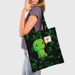 Сумка-шопер Minecraft Creeper, цвет: 3D-принт — фото 2