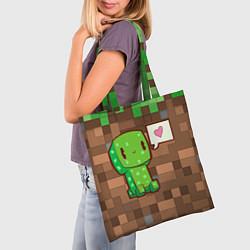 Сумка-шопер Minecraft Creeper, цвет: 3D-принт — фото 2