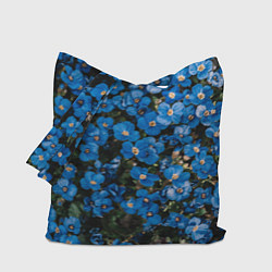 Сумка-шопер Поле синих цветов фиалки лето, цвет: 3D-принт
