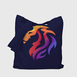 Сумка-шопер Градиентный лев в минимализме, цвет: 3D-принт